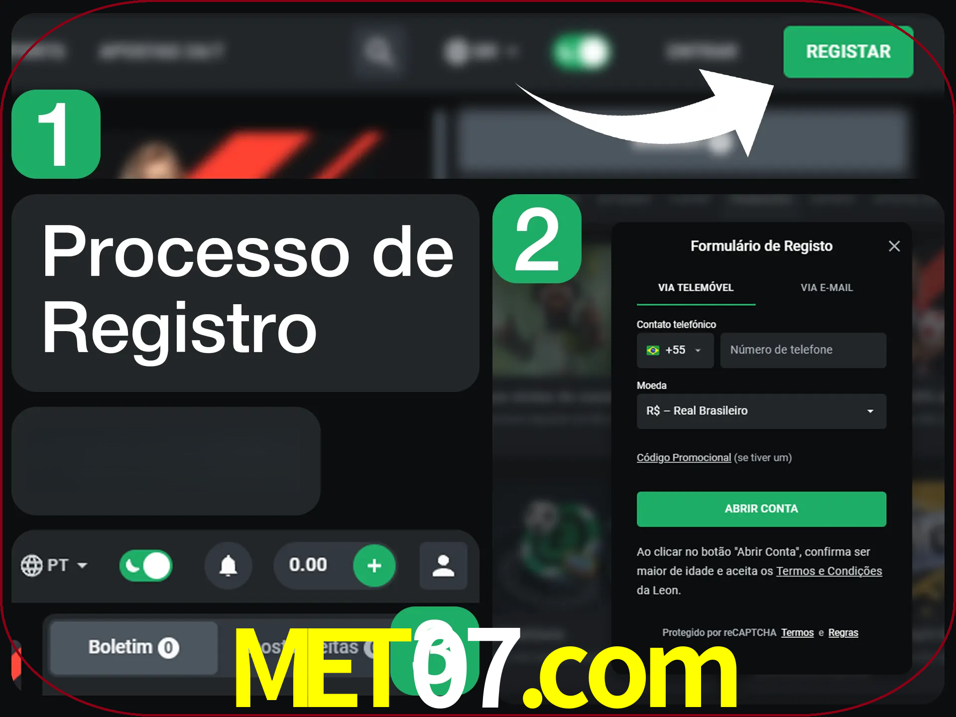 O processo de registro na LeonBet é simples.